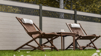 planeo Gardence Strong - BPC-Steckzaun Oriental Bi-Color Sand 180 x 180 cm