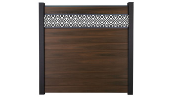planeo Gardence Strong - BPC-Steckzaun Abstract Walnuss co-ex 180 x 180 cm