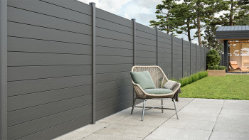 planeo Gardence BPC-Zaun - Anthracite Designeinsatz optional 180 x 180 cm