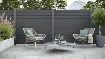 planeo Gardence Strong - BPC-Gartenzaun Quadratisch Anthrazitgrau