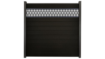 planeo Gardence Strong - BPC-Steckzaun Oriental Schwarz co-ex 180 x 180 cm