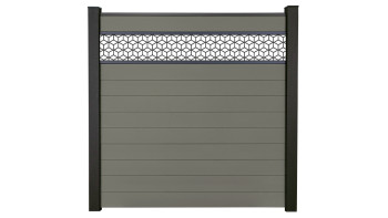 planeo Gardence Strong - BPC-Steckzaun Cube Grau 180 x 180 cm