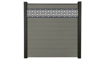 planeo Gardence Strong - BPC-Steckzaun Abstract Grau 180 x 180 cm