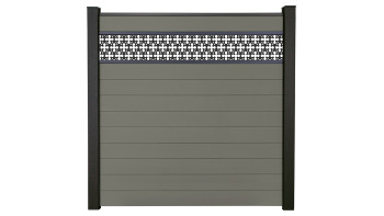 planeo Gardence Strong - BPC-Steckzaun Oriental Grau 180 x 180 cm