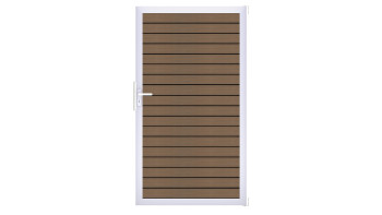 planeo Gardence Trendy - BPC-Rhombus Universaltor - Teak co-extrudiert mit Silber Alu-Rahmen | EV1