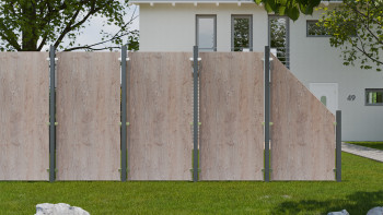 planeo Gardence Resistant - HPL-Sichtschutzzaun Hochkant - Holzoptik 90 x 180cm
