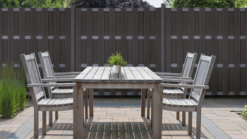 planeo Gardence Premade - BPC-Gartenzaun Quadratisch Anthrazit 180 x 180cm mit Anthrazit Querriegel | DB703