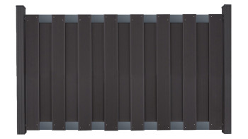 planeo Gardence Premade - BPC-Gartenzaun Vorgartenzaun Anthrazit mit DB703 Anthrazit Querriegel 180 x 90cm