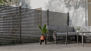 planeo Gardence Metallic Ellipse - Alu-Gartenzaun Quadratisch Anthrazit | DB703