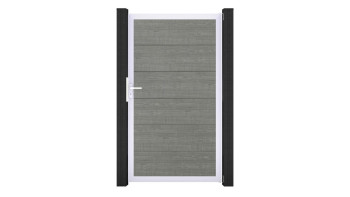 planeo Gardence Simply - PVC-Universaltor Grey Ash Cut mit Alu-Rahmen in Silber | EV1 100 x 180 cm