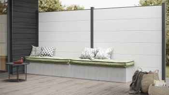 planeo Gardence PVC-Steckzaun - White Designeinsatz optional 180 x 180 cm