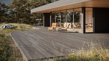 planeo Elegant BPC Terrassendiele - Pro 3D Massivdiele Graueiche Holzstruktur