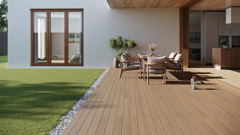 planeo Elegant BPC Terrassendiele - Pro 3D Massivdiele Sinaieiche Holzstruktur